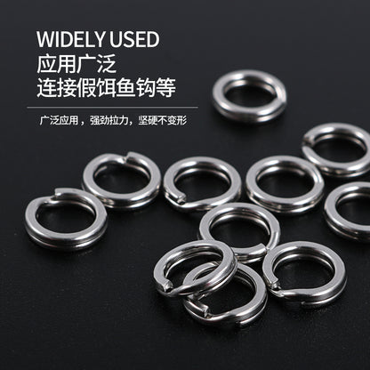 JIGGING PRO Split Rings Fishing 10/15Pcs Stainless Steel Lure Rings Fishing Connectors Snap Rings