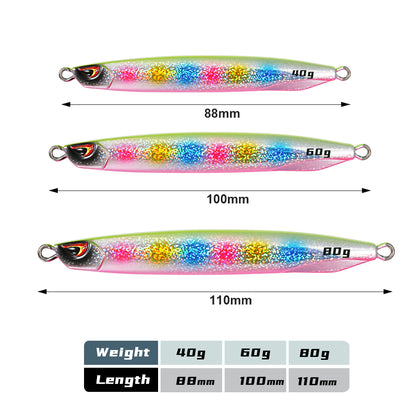 JIGGING PRO Metal Jig Shore Jigging Lure Drag Metal Cast 40g 60g 80g