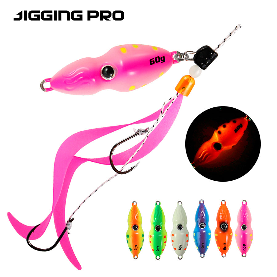 Gourd Slider Jig 45g & 60g with Skirted Hooks | JIGGING PRO