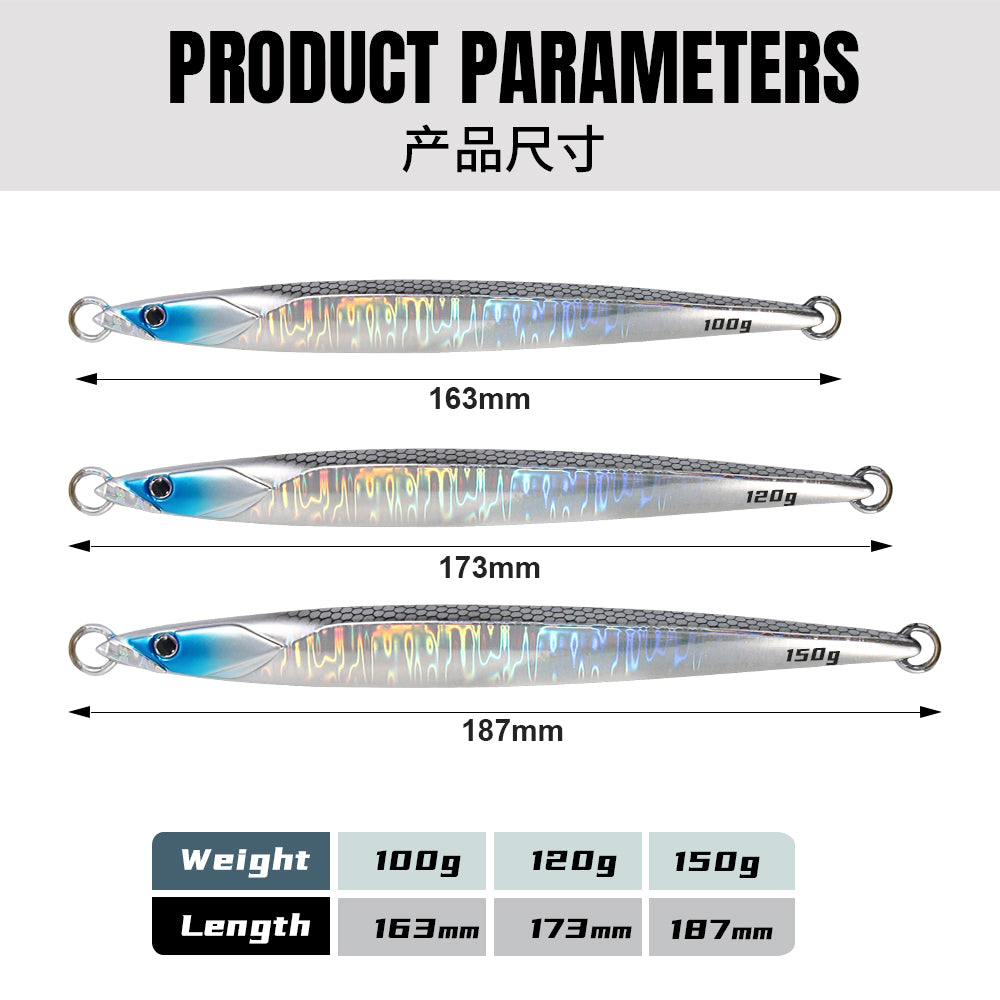 JIGGING PRO Vertical Jig 100g 120g 150g Speed Metal Jig Asymmetrical Jigging Lure