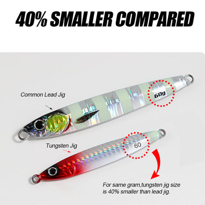 JIGGING PRO Tungsten Jig Saltwater Fishing Metal Jig Lure 30g 40g 60g 80g