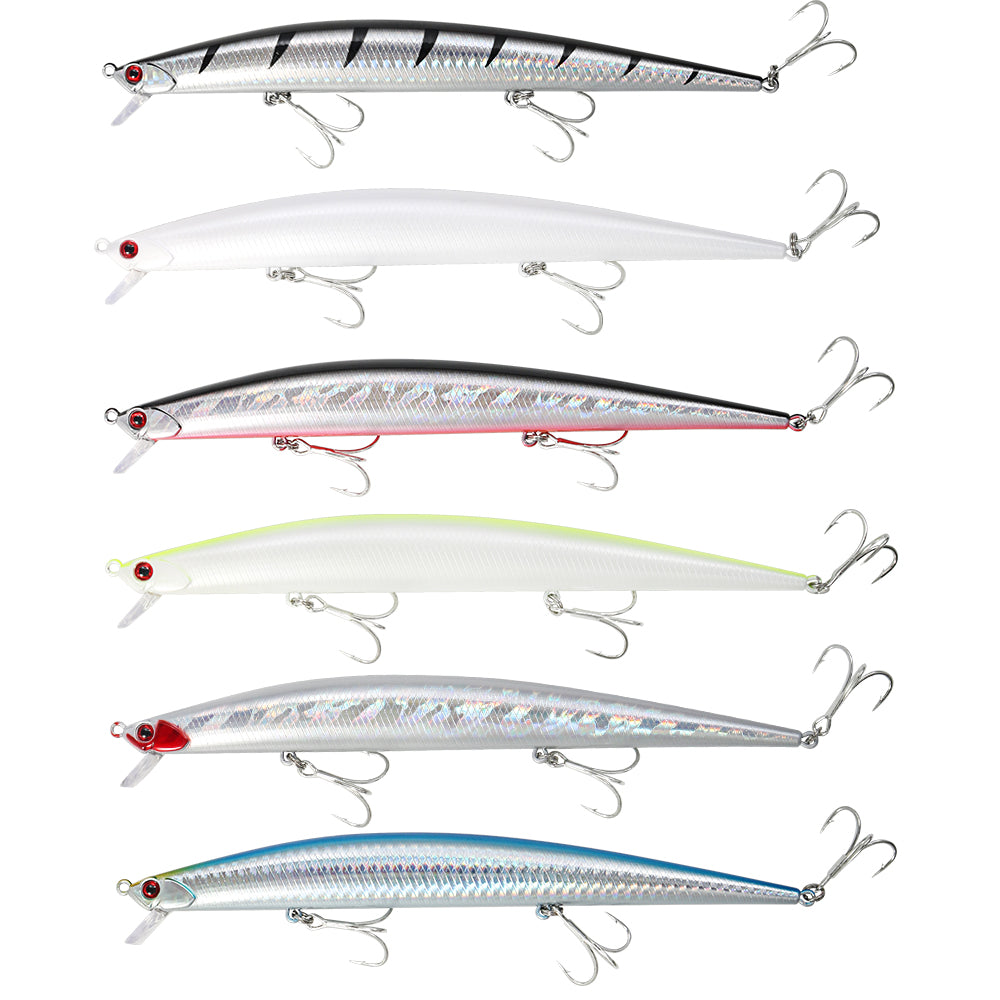 JIGGING PRO 175mm 29g Tide Minnow Slim M175S Flyer Long Casting Fishing Lure Sinking Minnow Bait