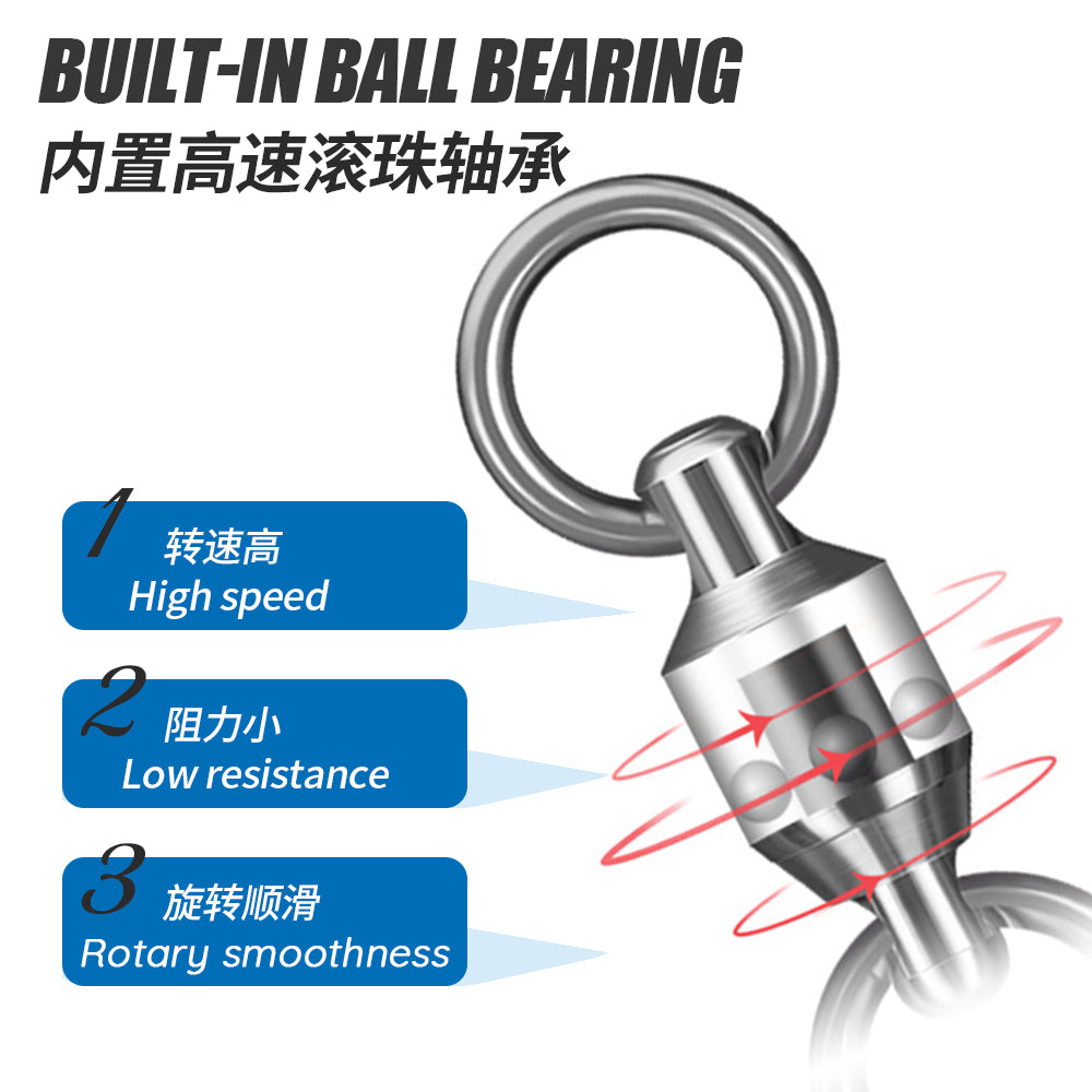 JIGGING PRO Stainless Steel Ball Bearing Swivel Quick Snap Fishing Accessories