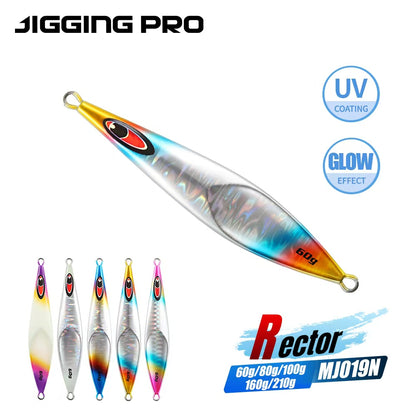 JIGGING PRO Rector Slow Jigging Metal Jig | UV Glow, 60–210g
