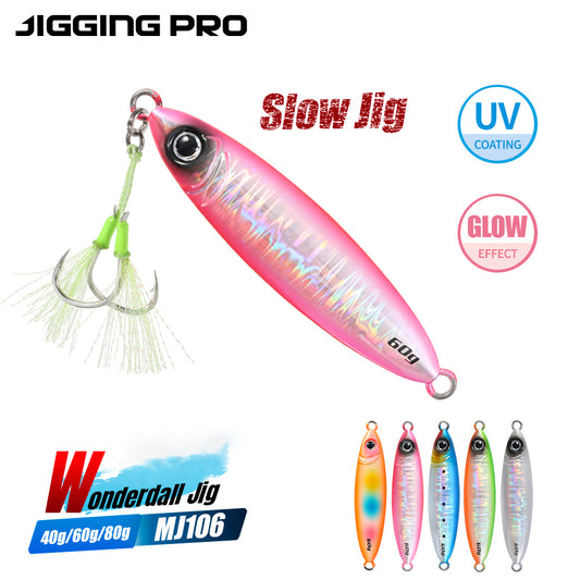 JIGGING PRO Metal Jig 40g 60g 80g  Slow Fall Fishing Lure