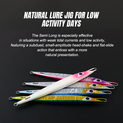 JIGGING PRO C1 Semilong Metal Jig - 110g/130g Center Weighted Vertical Jigging Lure
