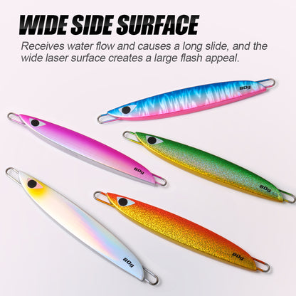 JIGGING PRO C1 Metal Jig Lure 40g 60g 80g | Center Balance Slow Pitch Saltwater Fishing Jig
