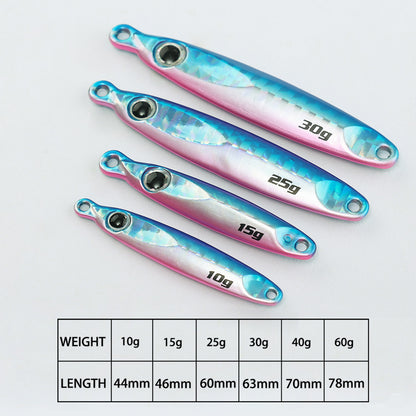 Jiggingpro Tungsten Jig Sea Fishing Long Casting Micro Metal Jig 10g 15g 25g 30g 40g 60g