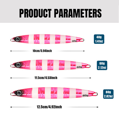 JIGGING PRO Vertical Short Metal Jig Lures, UV & Glow Saltwater Fishing Baits, 30g 60g 90g Vertical Jigging Lead Fish