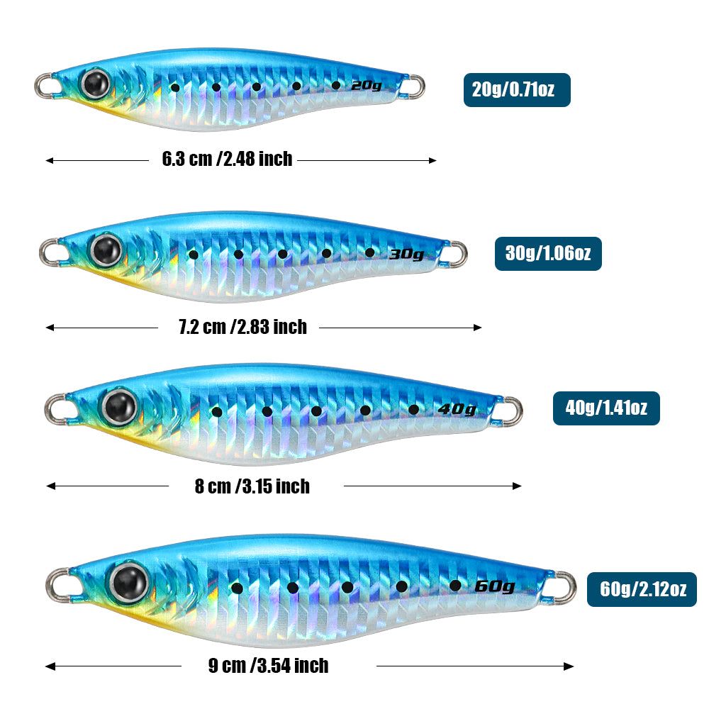 JIGGING PRO 20g 30g 40g 60g JUGULO Wide Casting Jig