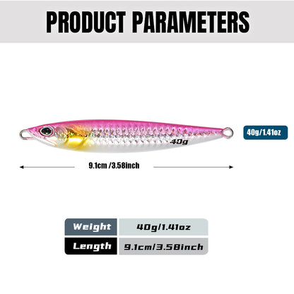 JIGGING PRO S-CAST 40g Long Casting Jig S Shape Shore Jigging Lure Saltwater Metal Jig Mackerel Tuna Seabass