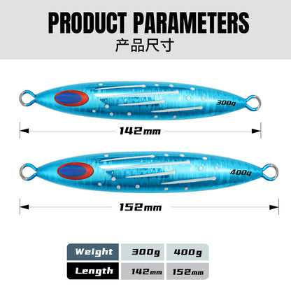 JIGGINGPRO Slow Jig Deep Sea Fishing Lure Metal Jig 300g 400g Slow Skip FB