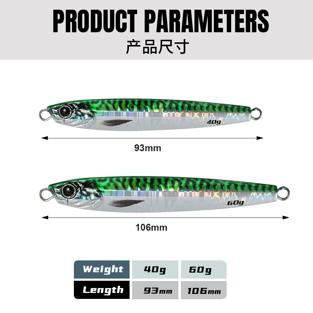 JIGGING PRO Casting Metal Jig  40g 60g 3D Jig Minnow