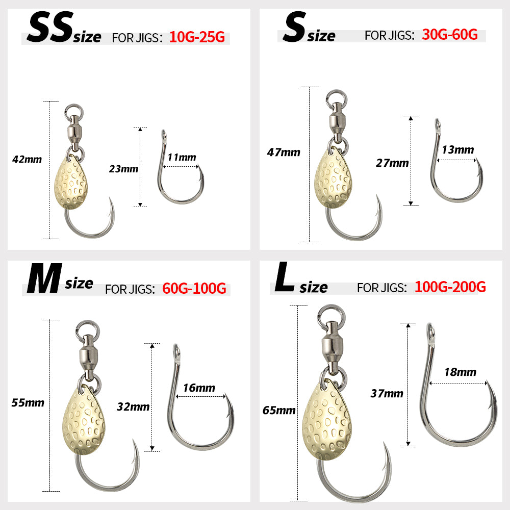 JIGGING PRO SH010 Blade Assist Hook for Saltwater Jigging