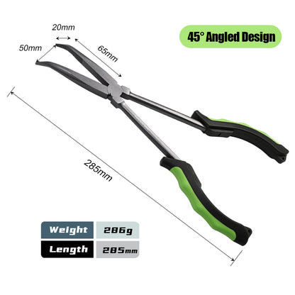 JIGGING PRO 11“ Long Bent Nose Fishing Pliers PTFT Coated Anti-Rust Fishing Tool