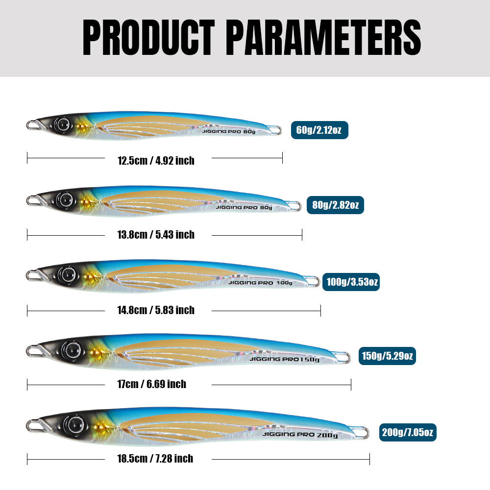 JIGGINGPRO 60g 80g 100g 150g 200g THEOS Metal Jig Shore Offshore Jigging Lure Sea Fishing Tackle