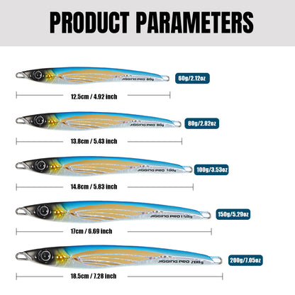 JIGGINGPRO 60g 80g 100g 150g 200g THEOS Metal Jig Shore Offshore Jigging Lure Sea Fishing Tackle