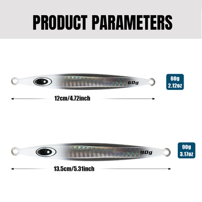 JIGGING PRO Javelin Jet Metal Jig - 60g/90g High-Speed Slim Vertical Jigging Lure