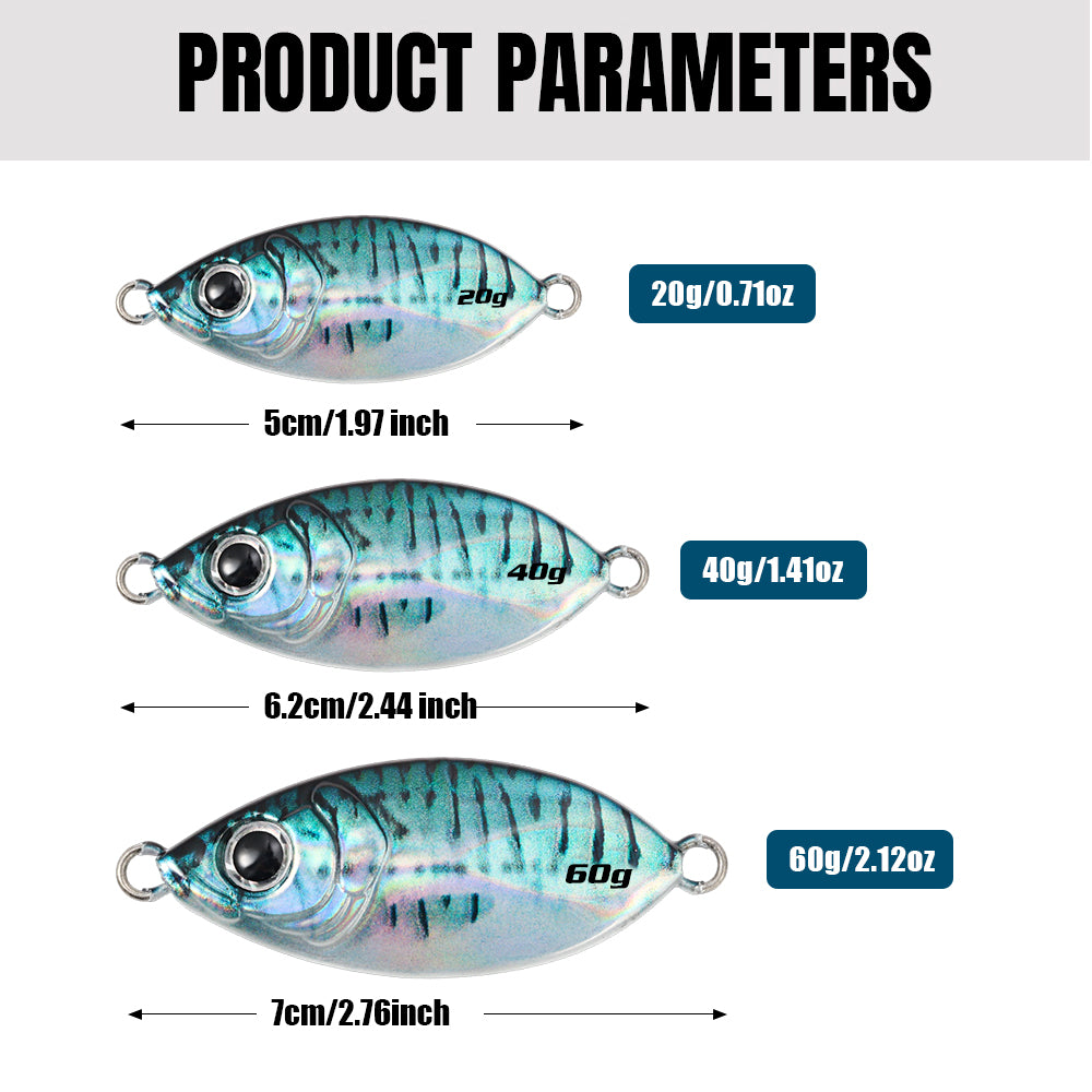 JIGGING PRO 3D Printed Micro Jig - 20g/40g/60g Ultra-Realistic Saltwater Casting Lure