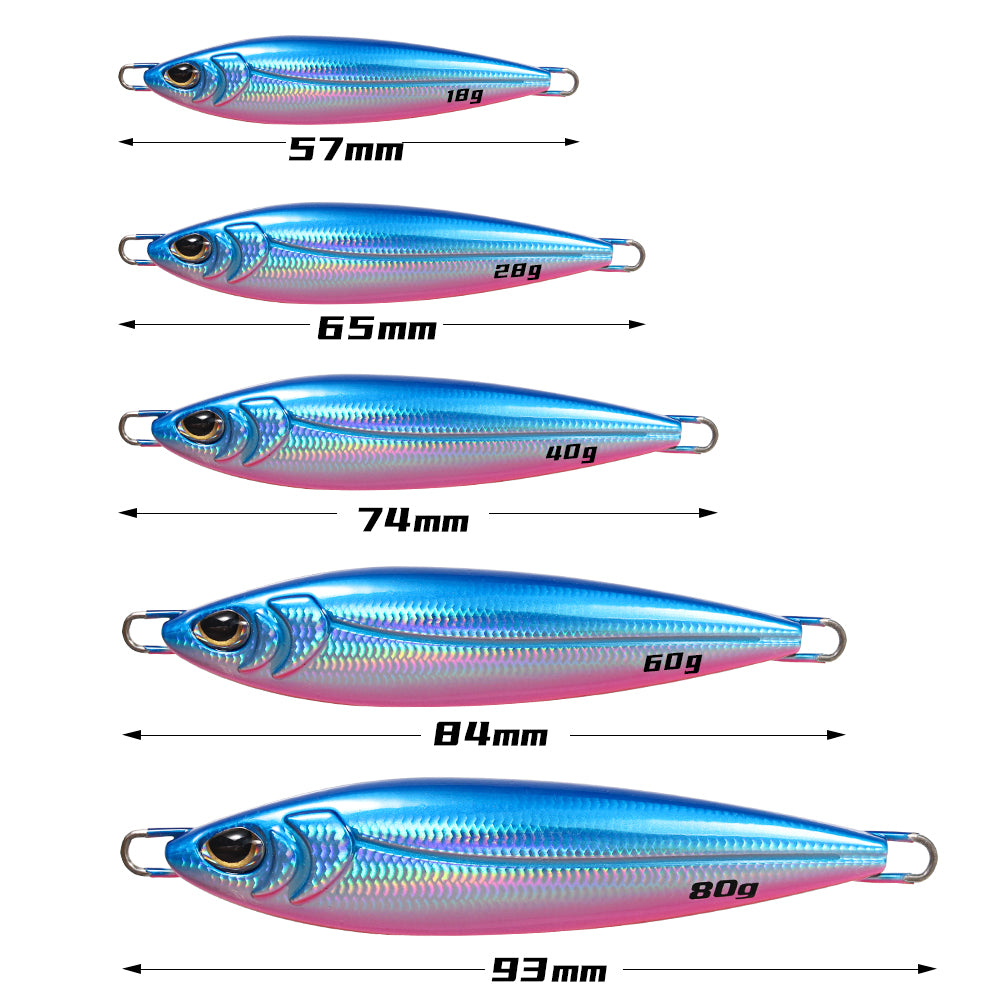 JIGGING PRO BONY Long Casting Metal Jigs Shore Jigging Lure 18g 28g 40g 60g 80g