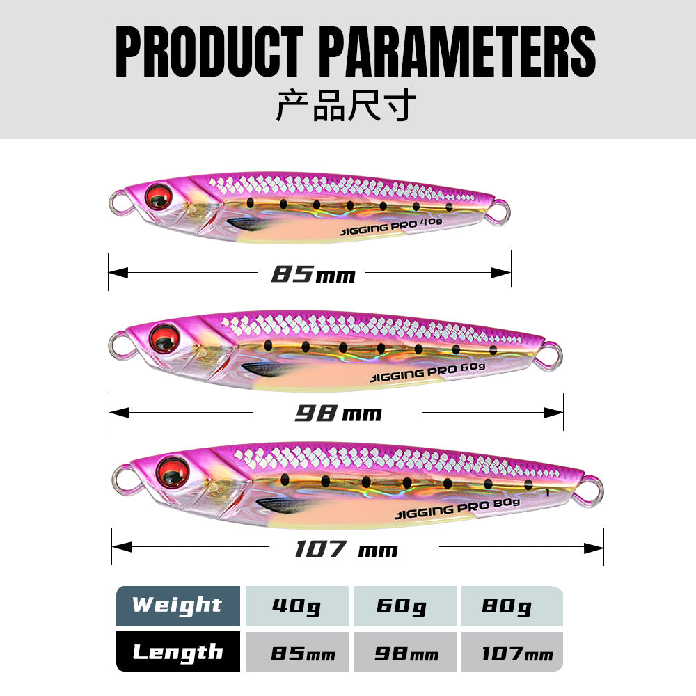 JIGGING PRO 3D Print Real Scale Long Casting Metal Jigs 40g 60g 80g Shore Jigging Lure