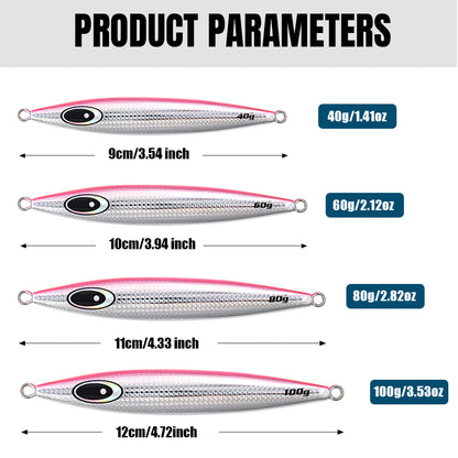 JIGGING PRO Asymmetrical Metal Jig - 40g/60g/80g/100g Saltwater Vertical & Casting Lure