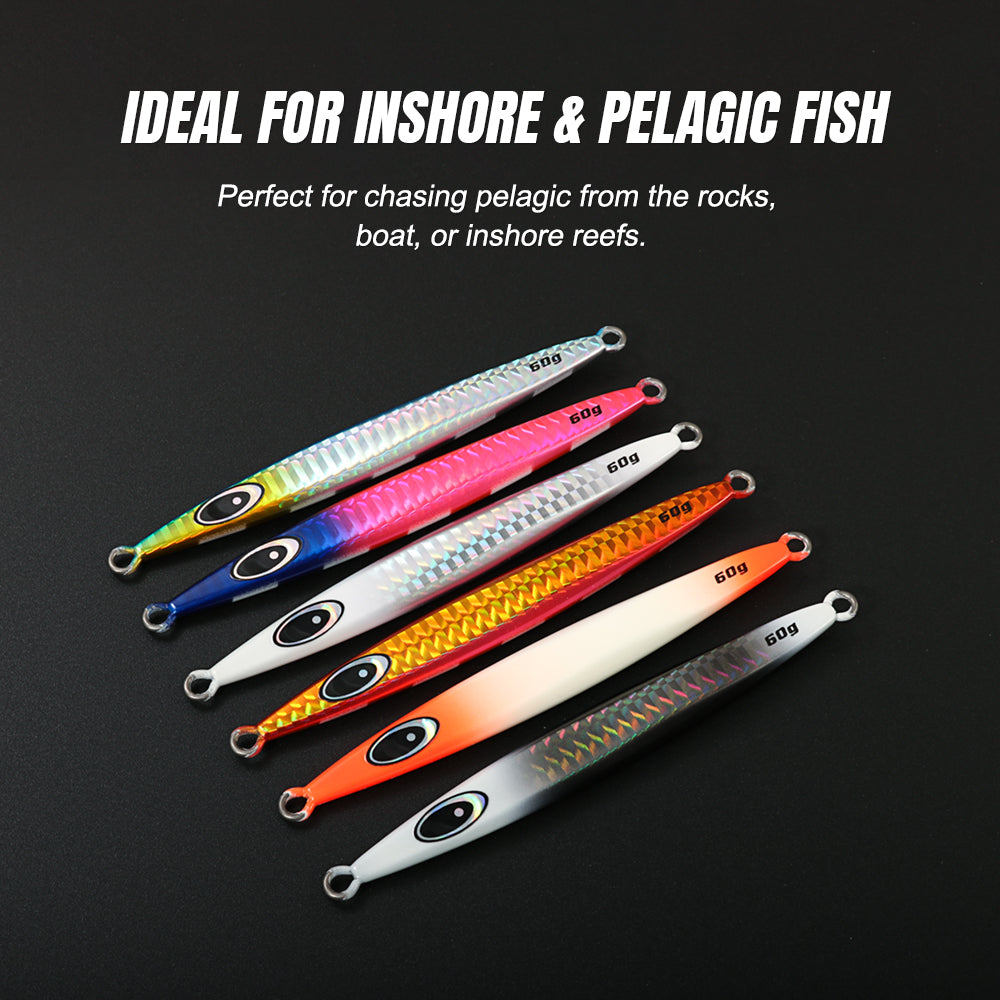 JIGGING PRO Javelin Jet Metal Jig - 60g/90g High-Speed Slim Vertical Jigging Lure