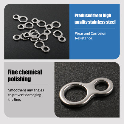 Jigging Pro 8 Shape Ring Seamless Stainless Steel Solid Rings, Heavy Duty Figure-Eight Auxiliary Rings for Saltwater Jigging