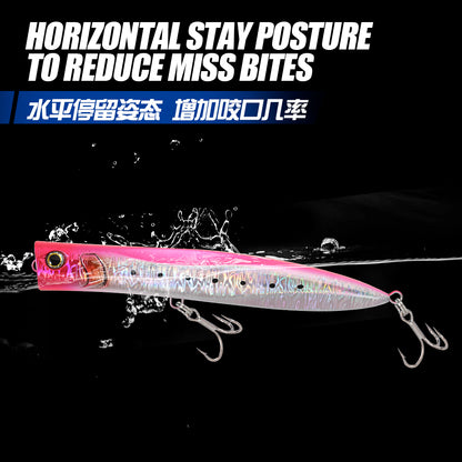 JIGGINGPRO 230mm 95g Duckdive Topwater Slim Popper Diving Pencil Lure