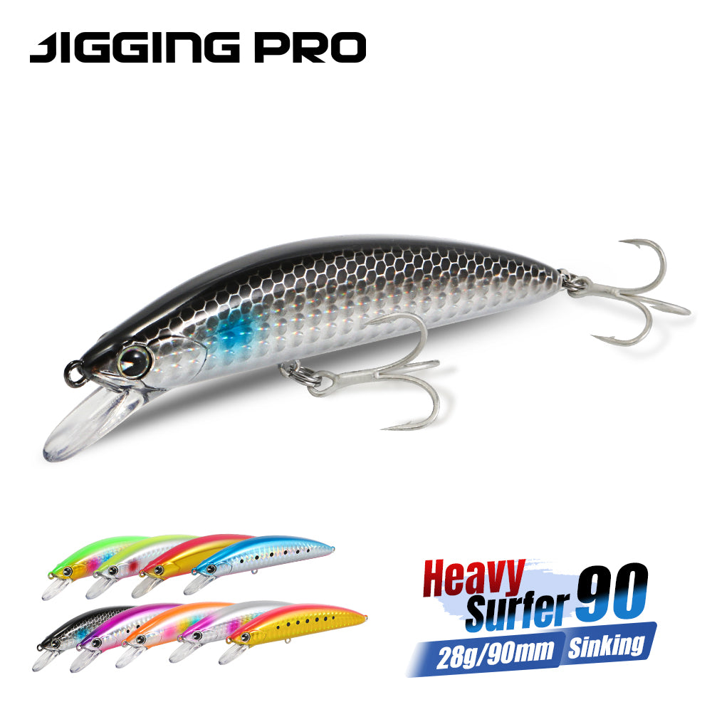 JIGGING PRO Hard Baits 90mm 28g Heavy Surfer Sinking Minnow Lure