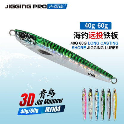 JIGGING PRO Casting Metal Jig  40g 60g 3D Jig Minnow