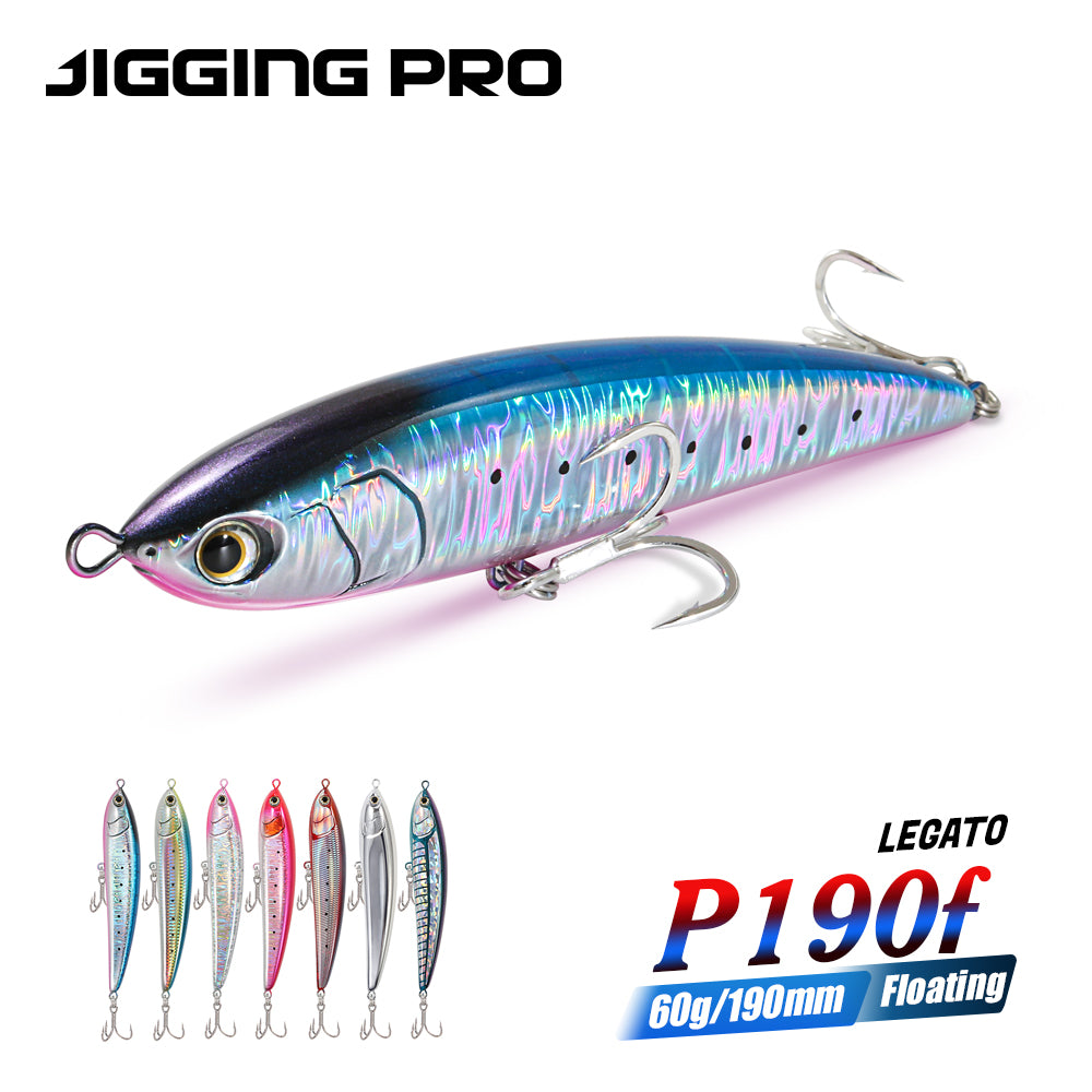 JIGGINGPRO 190mm 60g Legato Style Floating Stickbait Diving Pencil Saltwater Lure