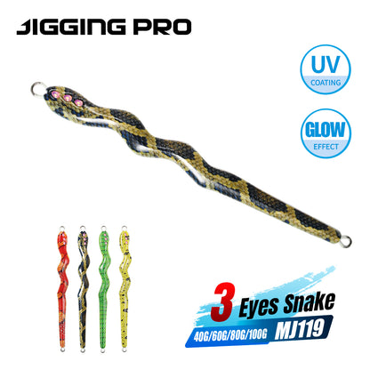 JIGGING PRO 3 Eyes Snake Metal Jig – UV Glow Saltwater Jigging Lure 40g-100g