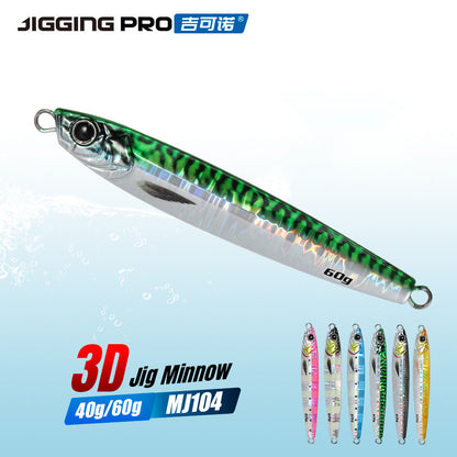 JIGGING PRO Casting Metal Jig  40g 60g 3D Jig Minnow