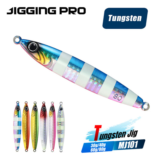 JIGGING PRO Tungsten Jig Saltwater Fishing Metal Jig Lure 30g 40g 60g 80g