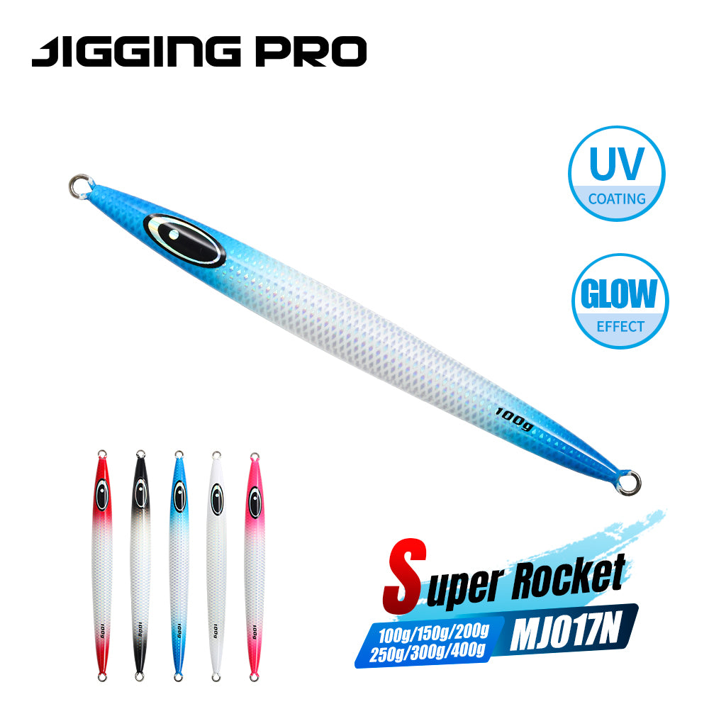 JIGGING PRO Saltwater Jigging Lure Vertical Speed Jigs 100g 150g 200g 250g 300g 400g Metal Jigs Super Rocket