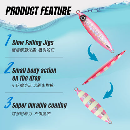 JIGGING PRO Metal Jig 40g 60g 80g  Slow Fall Fishing Lure