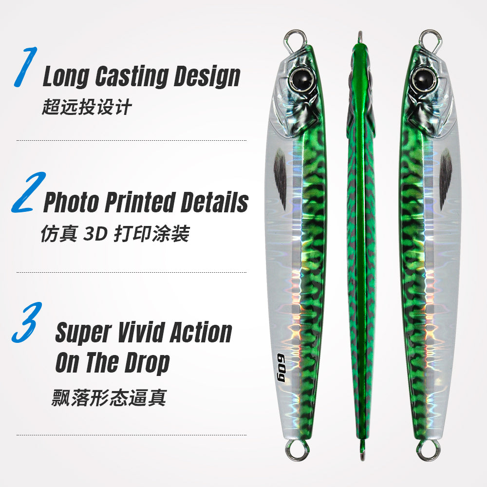 JIGGING PRO Casting Metal Jig  40g 60g 3D Jig Minnow