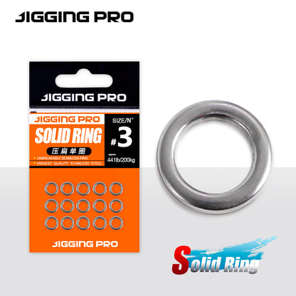 JIGGING PRO Fishing Solid Ring 1#-7# 10/15Pcs Fishing Lure Connectors Stainless Steel Snap