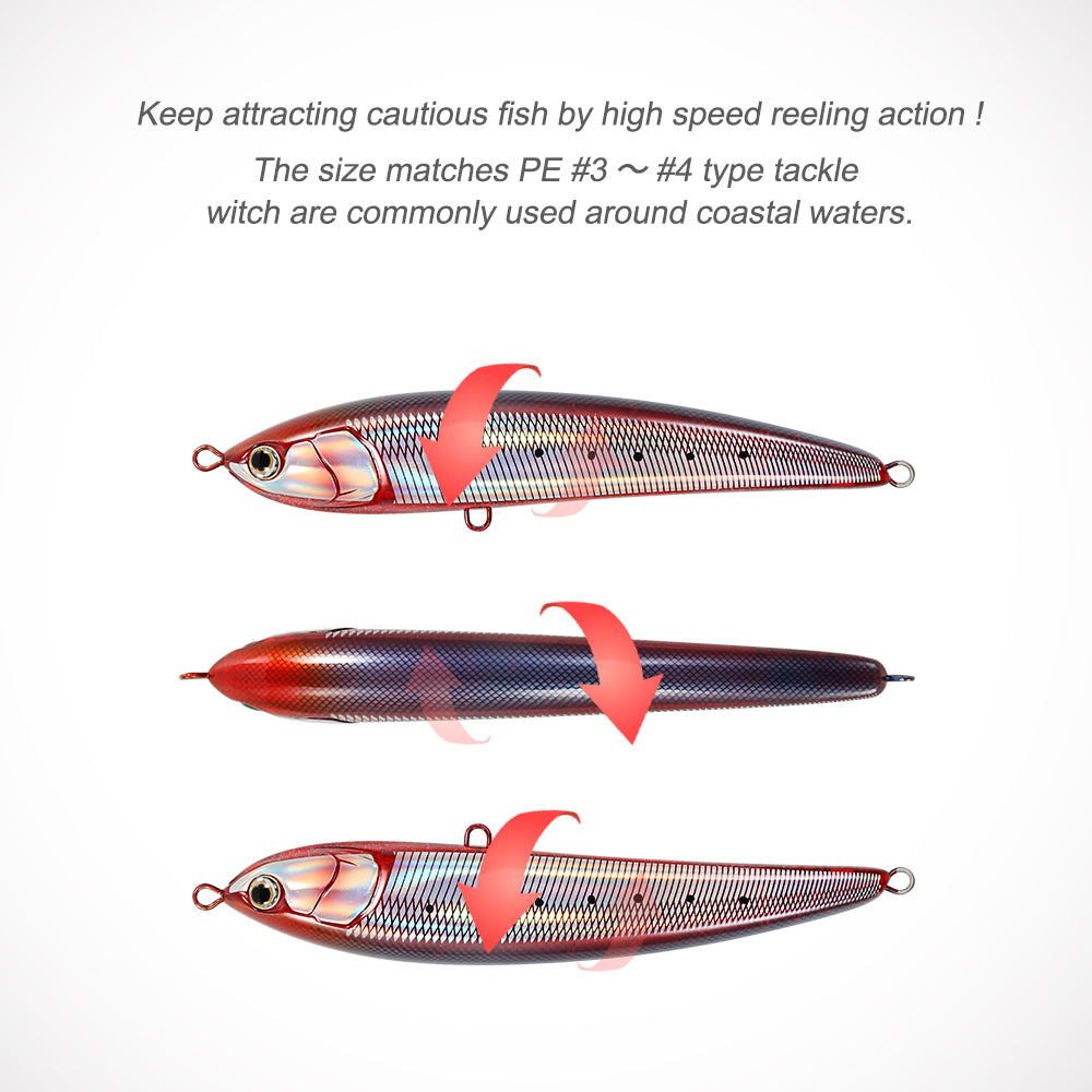 JIGGINGPRO 190mm 60g Legato Style Floating Stickbait Diving Pencil Saltwater Lure