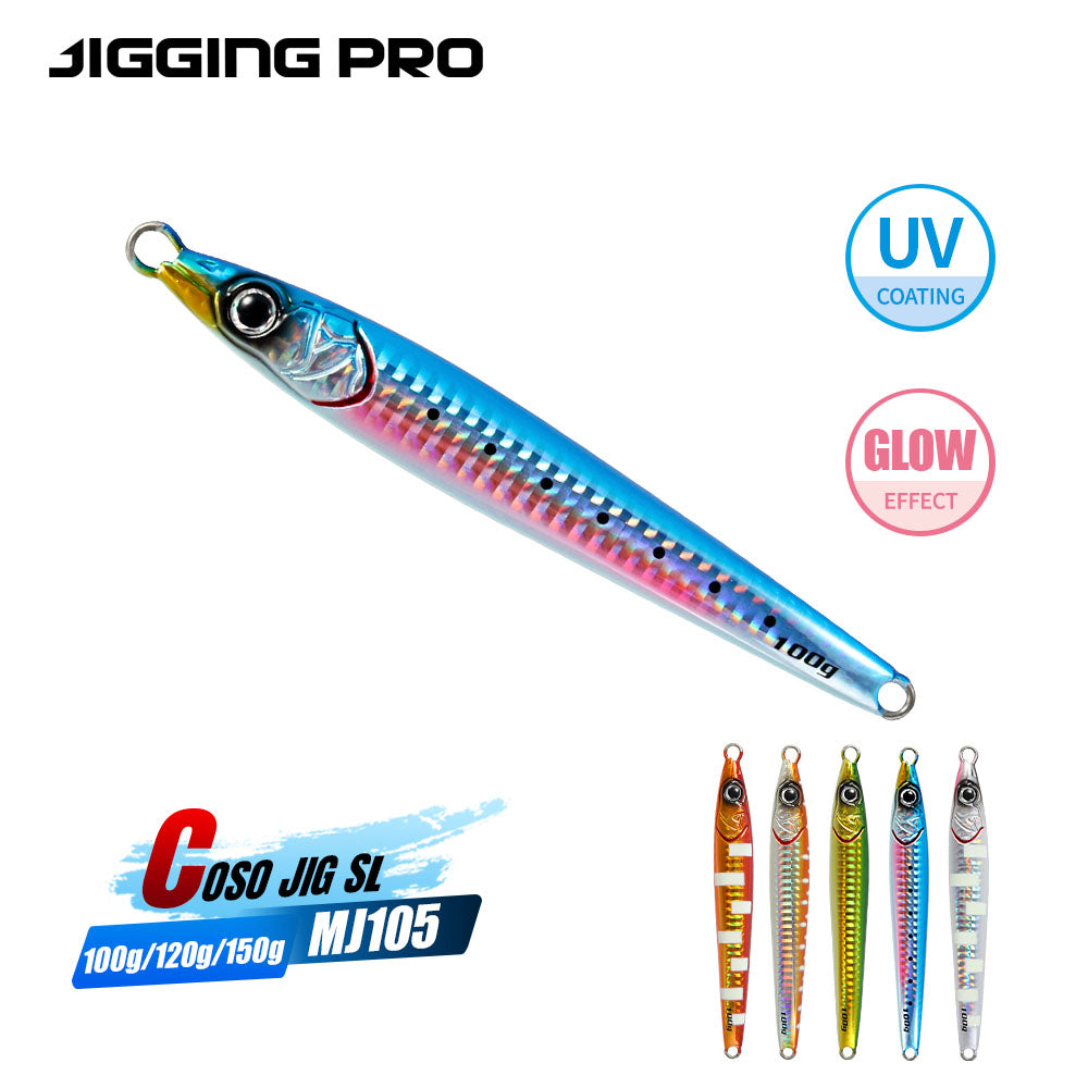 JIGGING PRO 100g/120g/150g COSO Jig SL Saltwater Fishing Vertical Jigging Lure