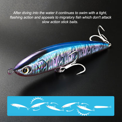 JIGGINGPRO 190mm 60g Legato Style Floating Stickbait Diving Pencil Saltwater Lure