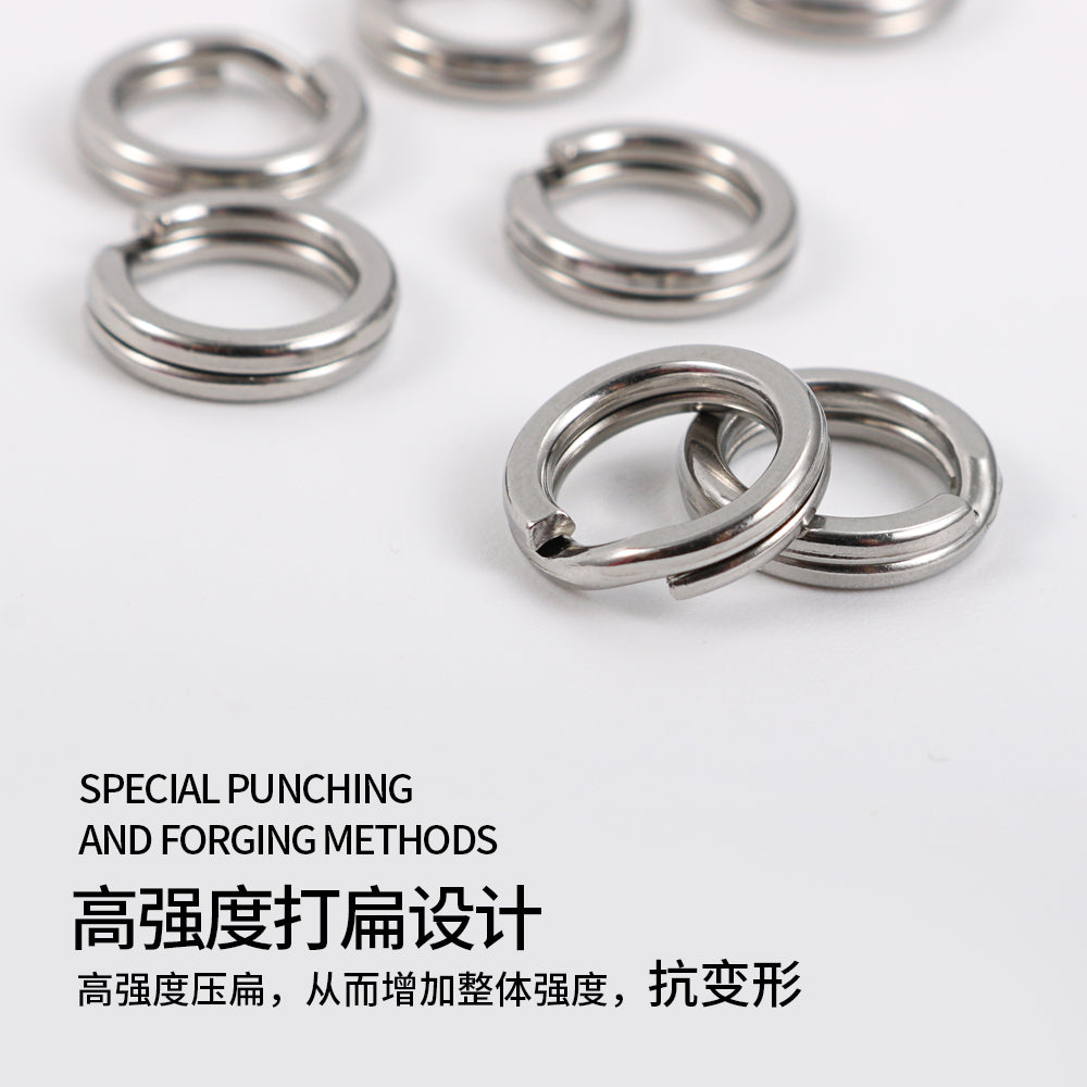 JIGGING PRO Split Rings Fishing 10/15Pcs Stainless Steel Lure Rings Fishing Connectors Snap Rings