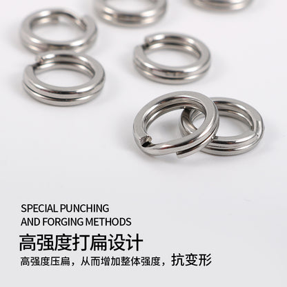 JIGGING PRO Split Rings Fishing 10/15Pcs Stainless Steel Lure Rings Fishing Connectors Snap Rings