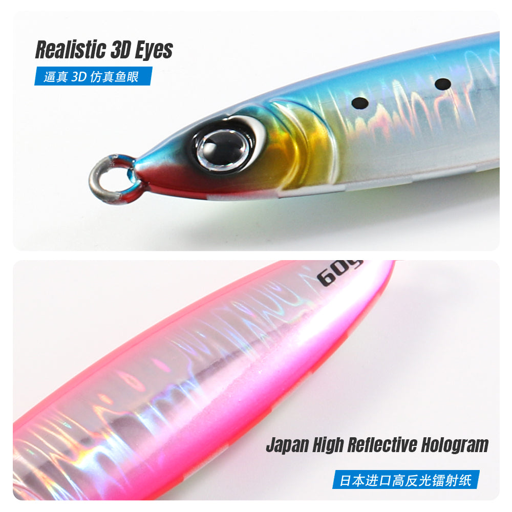 JIGGING PRO Metal Jig 40g 60g 80g  Slow Fall Fishing Lure