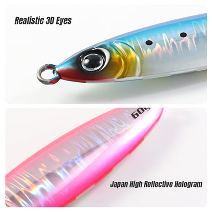 JIGGING PRO Metal Jig 40g 60g 80g  Slow Fall Fishing Lure