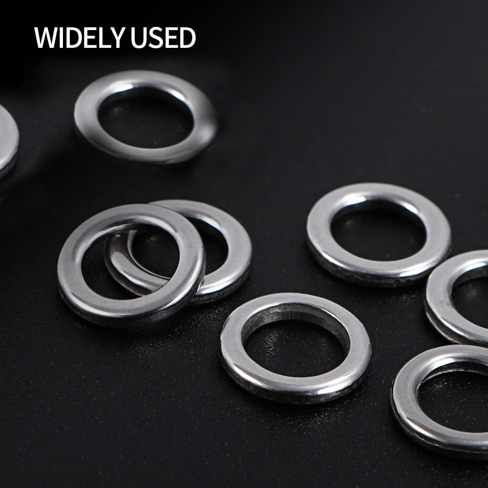 JIGGING PRO Fishing Solid Ring 1#-7# 10/15Pcs Fishing Lure Connectors Stainless Steel Snap
