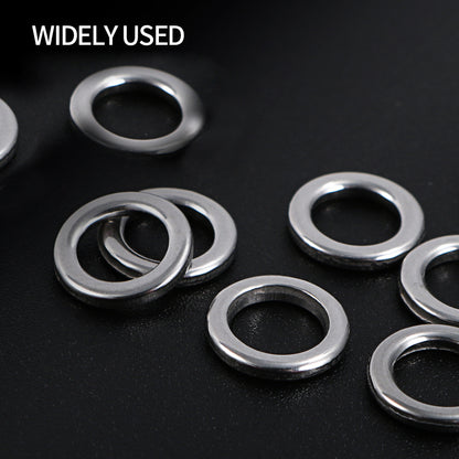 JIGGING PRO Fishing Solid Ring 1#-7# 10/15Pcs Fishing Lure Connectors Stainless Steel Snap