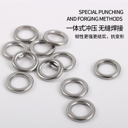 JIGGING PRO Fishing Solid Ring 1#-7# 10/15Pcs Fishing Lure Connectors Stainless Steel Snap