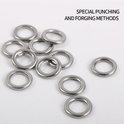 JIGGING PRO Fishing Solid Ring 1#-7# 10/15Pcs Fishing Lure Connectors Stainless Steel Snap